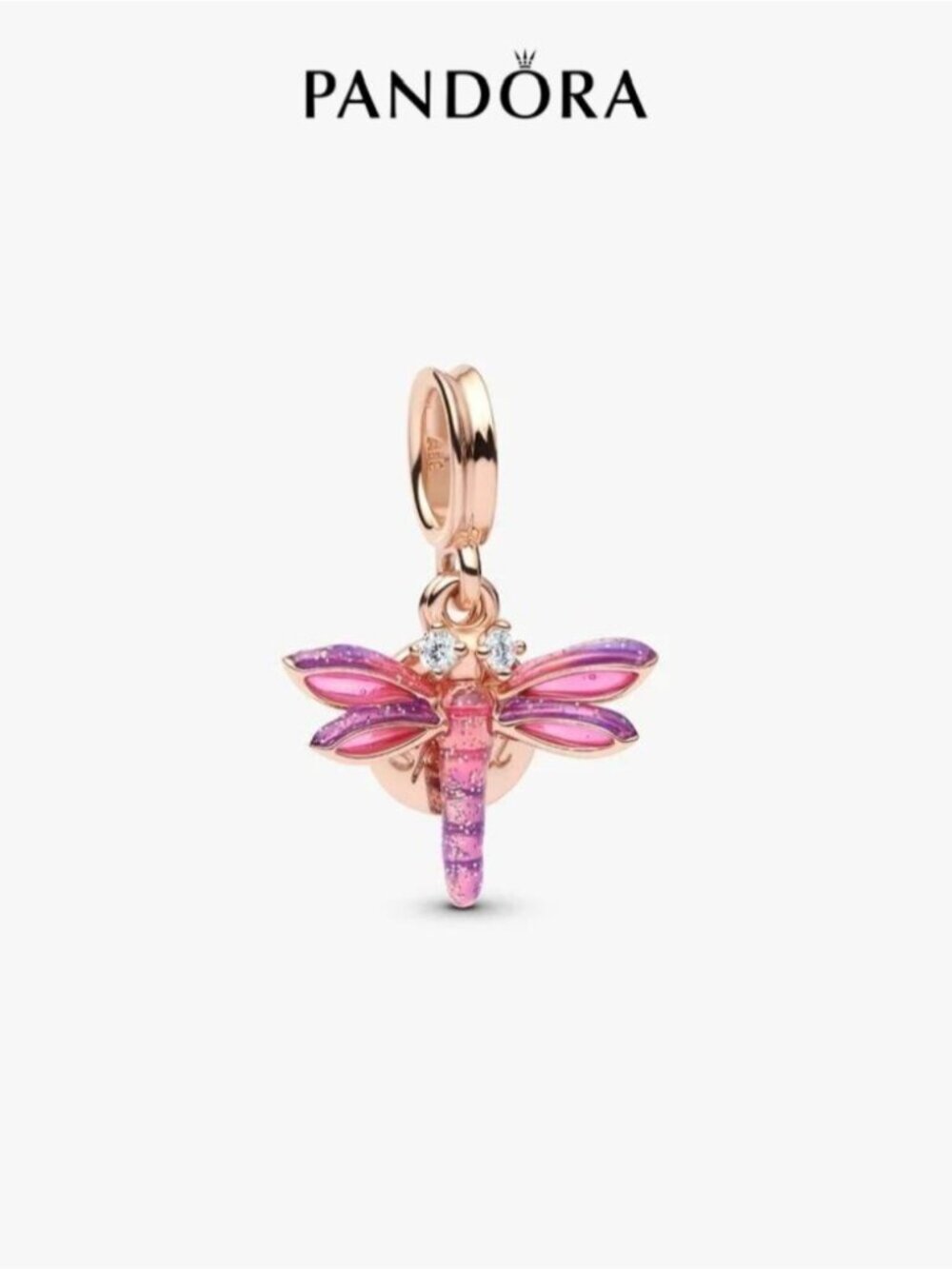 Pandora Pink Dragonfly Double Dangle Charm